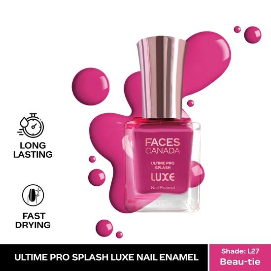 Smalț pentru unghii FACESCANADA Ultime Pro Splash Luxe - Beau-tie (L27), 12 ml | Finisaj lucios | Uscare rapidă | De lungă durată | Stralucire mare | Chip Defiant