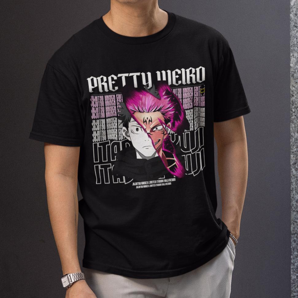 Camiseta Yuji Itadori Ryomen Sukuna Jujutsu Kaisen Anime Negra Unisex S