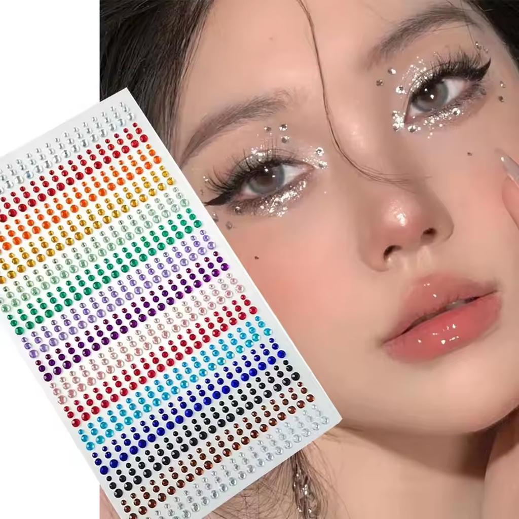 Eyes DIY Rainbow Color Patch Art Accessories Music Festival Stage Performance Face Jewels Rhinestone Makeup Accessories