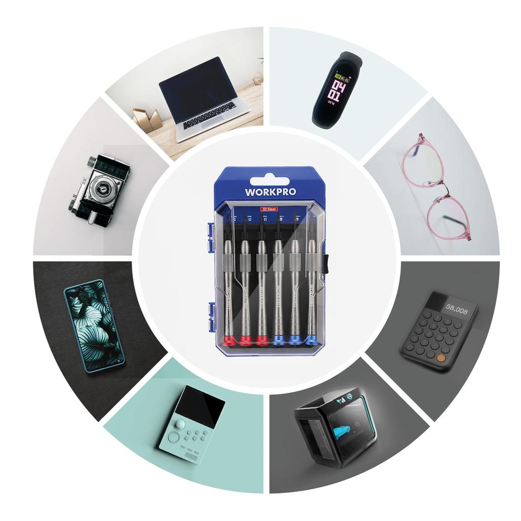 WORKPRO Precision Screwdriver Set of Special Watch Magnetic PC Battery Tool Storage Case Included Set, 6, Screwdriver, Screwdriver, Screwdriver,