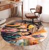 Demon Slayer Pattern Round Rug, Indoor/Outdoor Mat, for Picnic, Gameroom, Bedroom, Office, Living Room, Home Decor Carpet, Birthday Gift