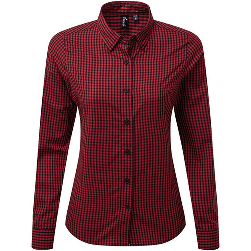 Premier Womens/Ladies Maxton Checked Long-Sleeved Shirt
