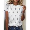 Summer New Round Neck Loose Short Sleeve Retro Casual T-shirt Women's 3D Casual Color Printing