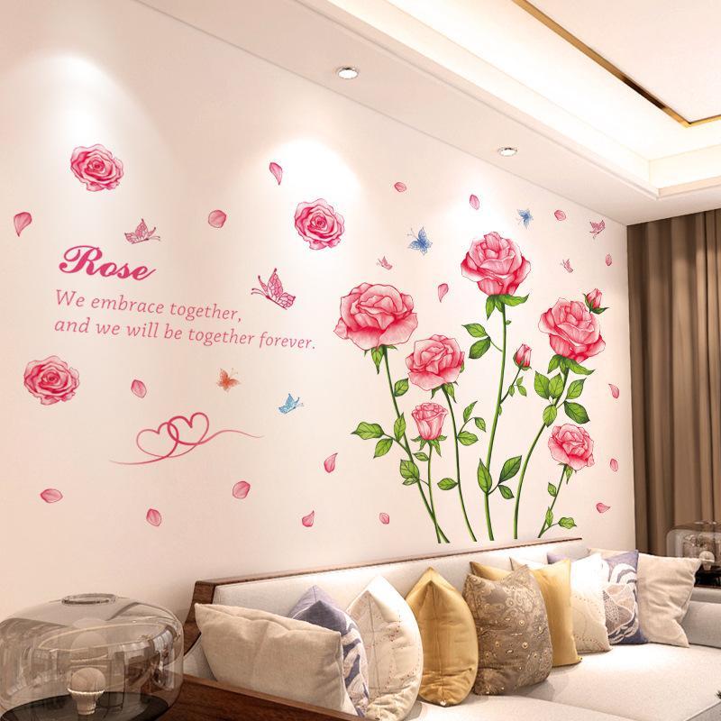 Self-adhesive Purple Lavender Butterfly Wall Decals DIY Floral Stickers for Coffee Shop Storefront Aesthetic Decoration