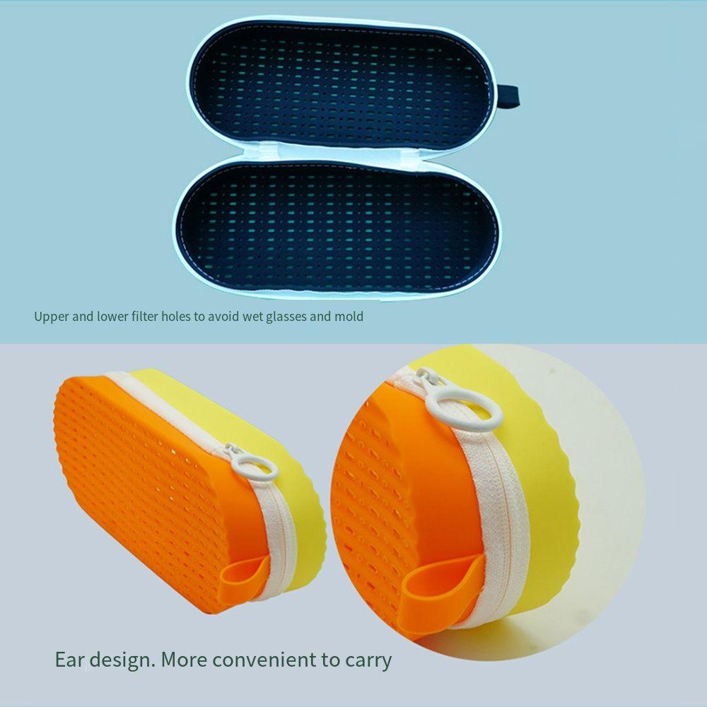 Silicone Zipper Eyeglasses Case Portable Sun Glasses Storage Box Swim Goggle Case Women