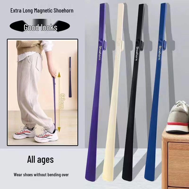 Long Handle Magnetic Shoehorn - Easy Lift Aid for Elderly & Pregnant, No Bend, Lightweight