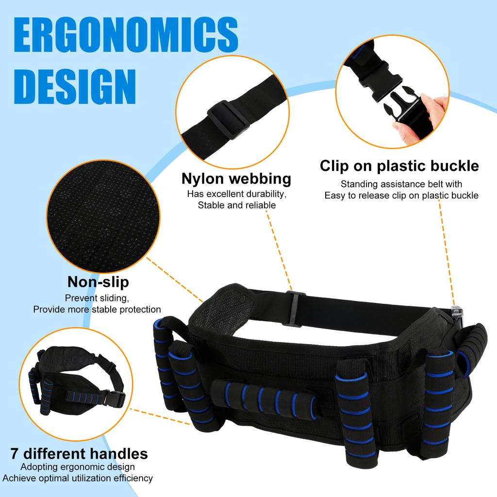 Transfer-Gehgürtel für ältere Menschen, unabhängige Gehunterstützung, Stützgürtel, Schnallenverschluss, Pflege-Gehgürtel für behinderte Patienten