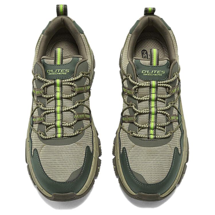 Skechers DLites Hiker Comfortable Versatile Durable Grip Low Top Hiking Shoes Men Sneaker Olive-Brown 237421-OLBR