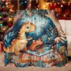 Forest picnic with dinosaurs Flannel printed blanket suitable for all seasons suitable for living room office sofa and travel