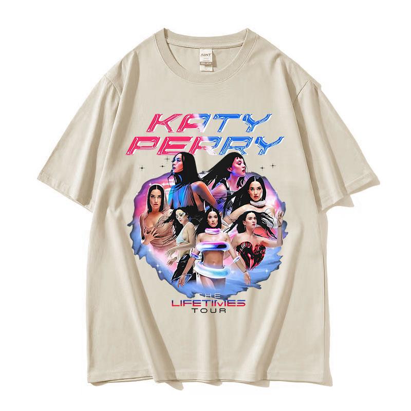 Katy Perry The Lifetimes Tour 2025 Graphic T Shirts Unisex Women Vintage Fashion High Quality Tshirt Aesthetic Short Sleeve Tshirt