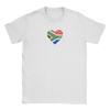 South Africa Flag Heartbeat TShirt Unisex Vintage Pure Cotton Tees Crewneck Short Sleeve T Shirts Summer Clothes