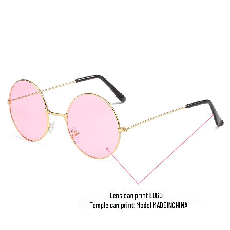 Retro Round Sunglasses with Ocean Lenses - Trendy Colorful Round Frame
