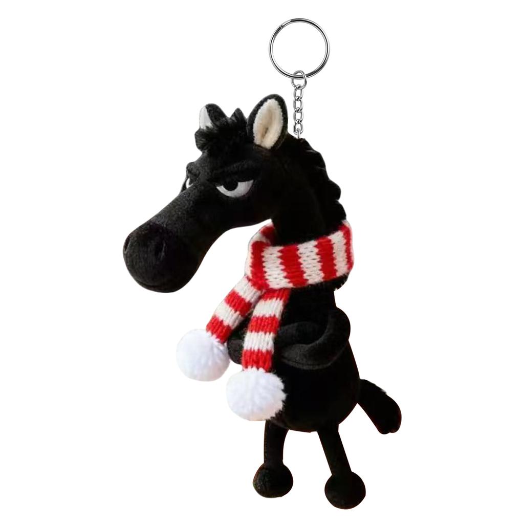2026 Year of Horse Plush Keychain Lucky Mascot Lovely Arrogance Pony Pendant New Year Party Gift for Purse Backpack Bag Key Ring
