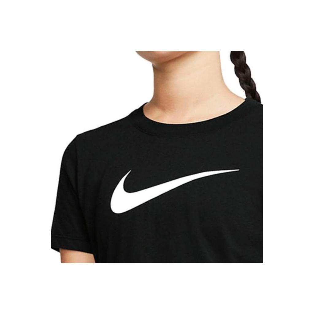 Nike Large Logo Print Casual Sports Short Sleeve T-Shirt Women Tops Black AQ3212-010