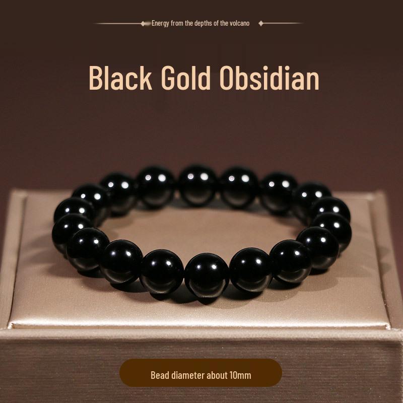 Super God Shine Black Obsidian Bracelet 6-18mm for Men and Women