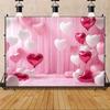 Red Pink Heart Balloon Background Multi Functional Love Banner Birthday Festival Wedding Couple Portrait Photography Backdrop