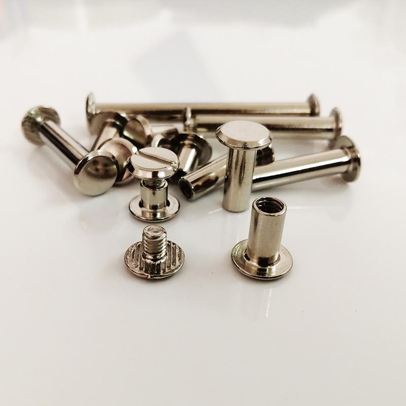 Nickel-Plated Flat Head I-Stud Belt Clip Plate Binding Screw Rivet