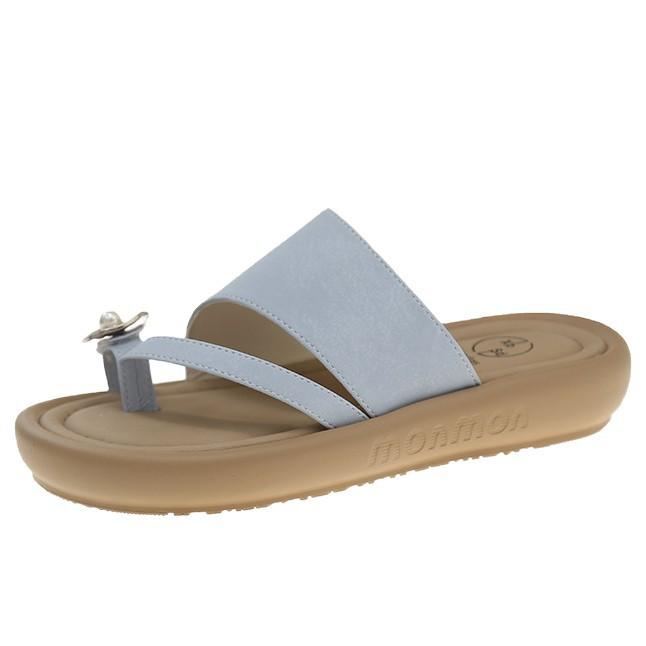 Premium bottom cool slippers women's summer outer wear 2025 new foot slippers beach cover toe flip-flops women