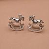 10 Retro 3D Carousel Animal Pendants - Alloy Miniature Horse and Donkey Pendants for DIY Jewelry Making, Earrings, Necklaces, Br