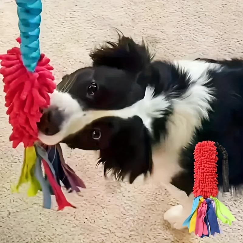 Dog Toys for Aggressive Chewers Soft Plush Pulling Rope Pet Toy with Durable Handle - Interactive Chew Toy for Fun Play, Teeth Cleaning