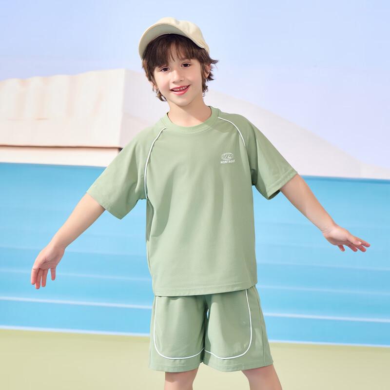 Boys  Color Block Short Sleeve & Shorts Sportswear Set 140