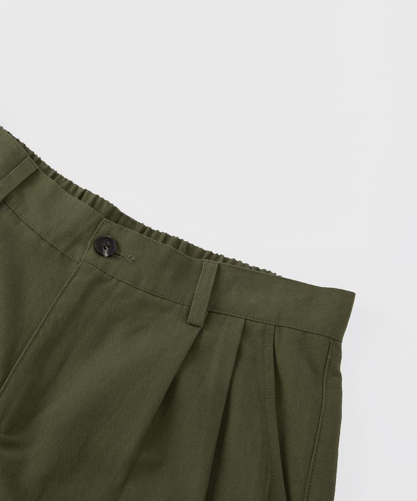 GLW Wide Big Pocket Elastic Waist Cargo Pants Khaki