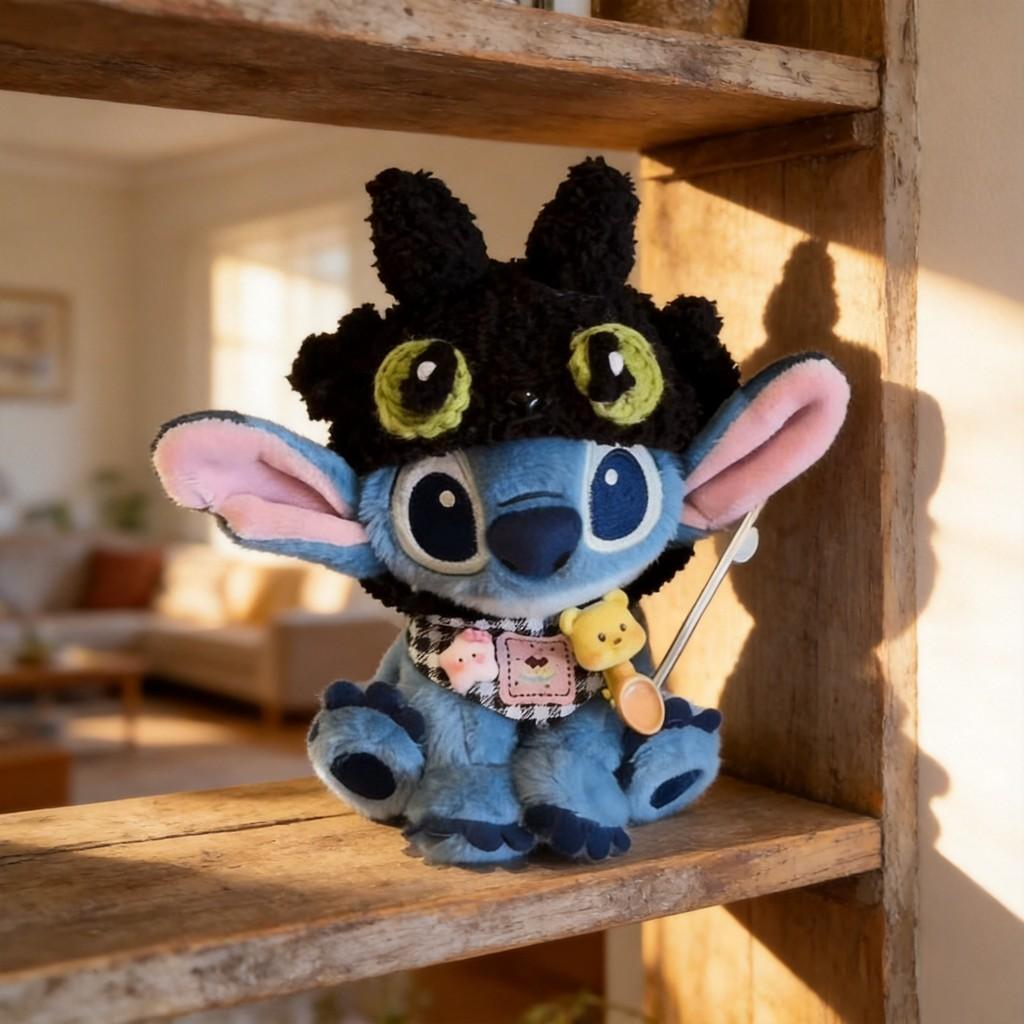Stitch And Toothless Plush Toy With Knit Craft For Gift Giving