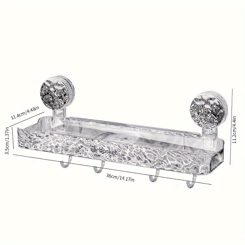 

1шт настенный органайзер для туалетного столика с крючками, многоразовый органайзер на присоске, полка для душа без отверстий, аксессуары для ванной комнаты