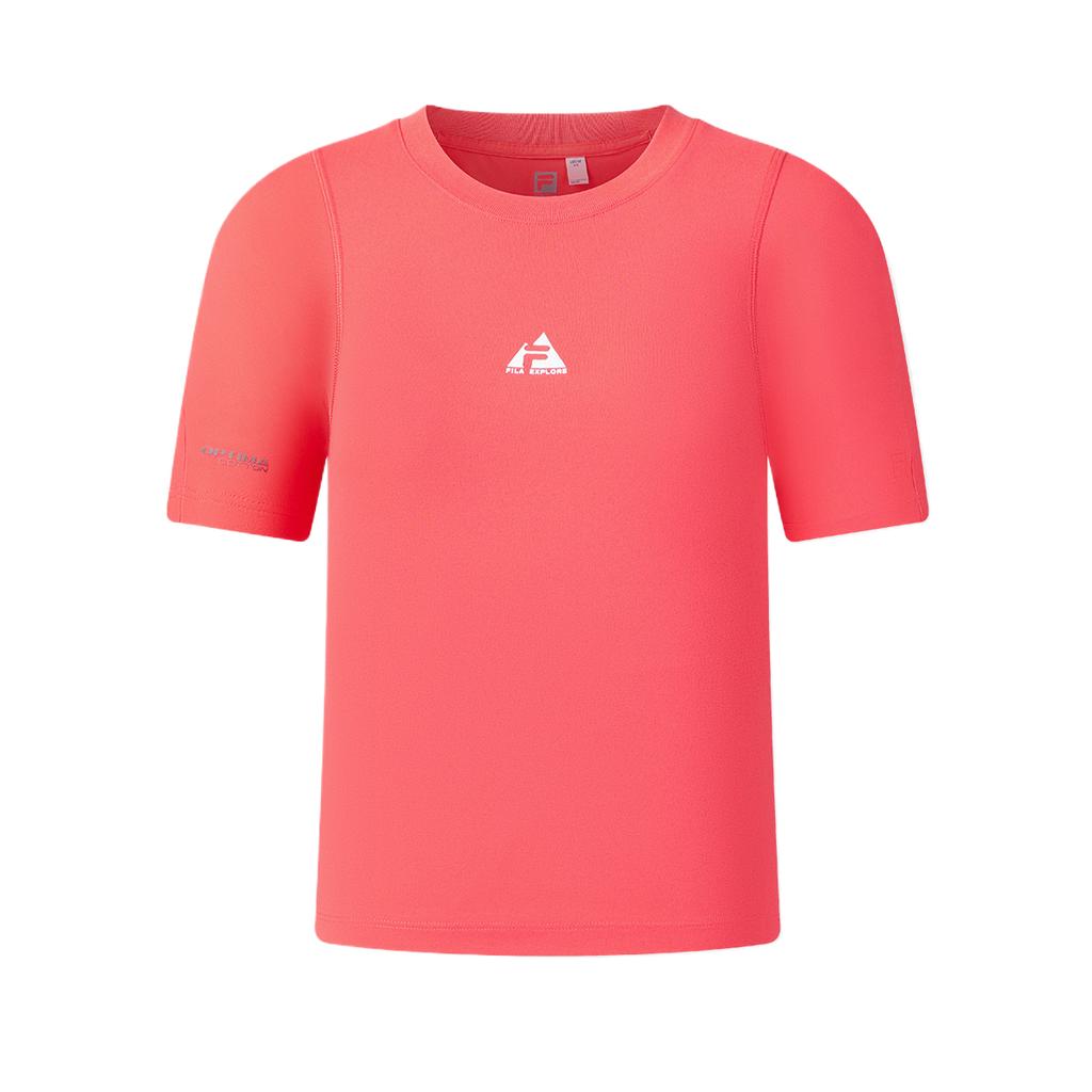FILA Explorer Solid Color Pullover Short Sleeve Regular T-Shirt Women Tops A11W627103F-PK
