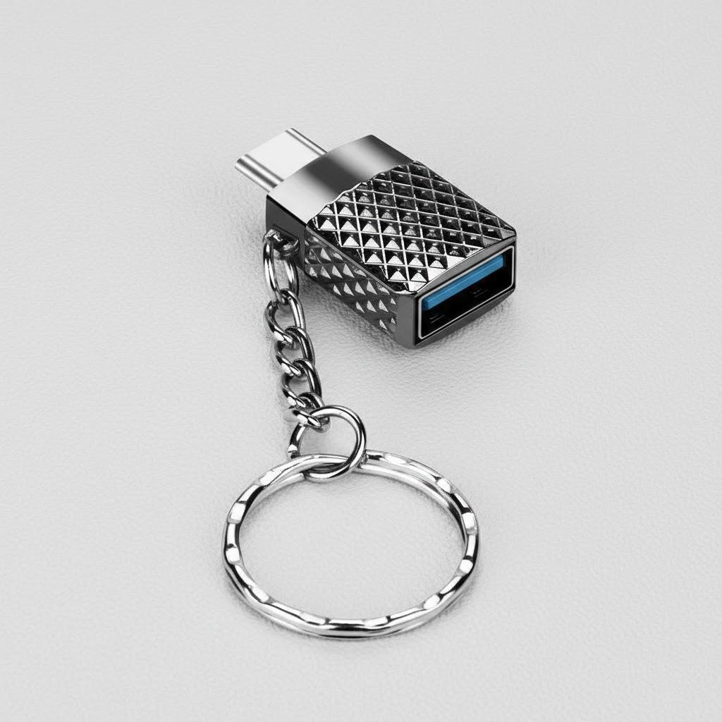USB C to USB 3.0 OTG Adapter Type C Male to Female Converter with Keychain Zinc Alloy Case for Smartphones Tablets Accessories