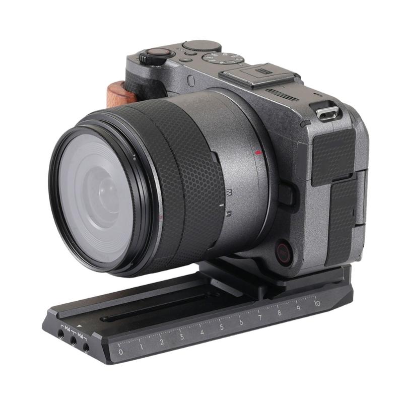 Aluminum L Bracket Quick Release Plate For R50V Camera Handgrip Holder 1/4in Hole with Wood Grip