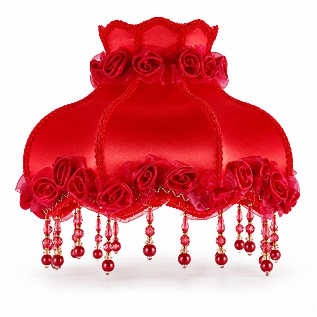 E27 Screw Fitting Lampshade Beaded with Dangling Bead Ornaments Ornate for Bedroom,
