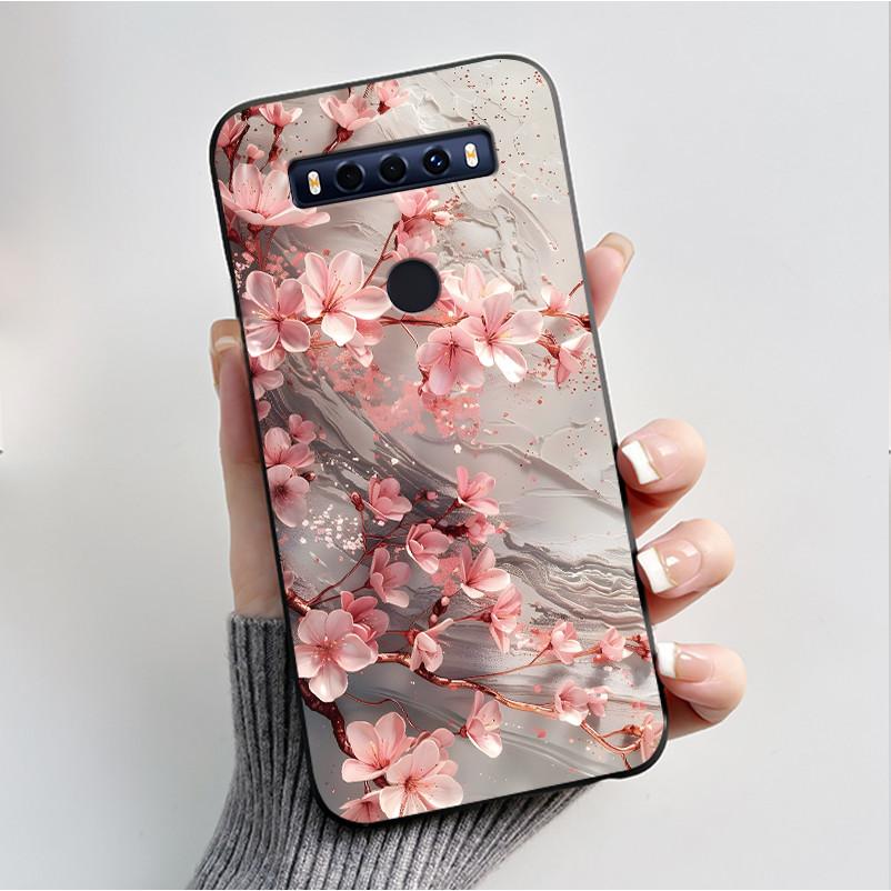 Case For TCL 10SE 10 SE Phone Case Aesthetic Luxury Fashion Butterfly Flowers Black Jelly Soft TPU Silicone Protective Cover