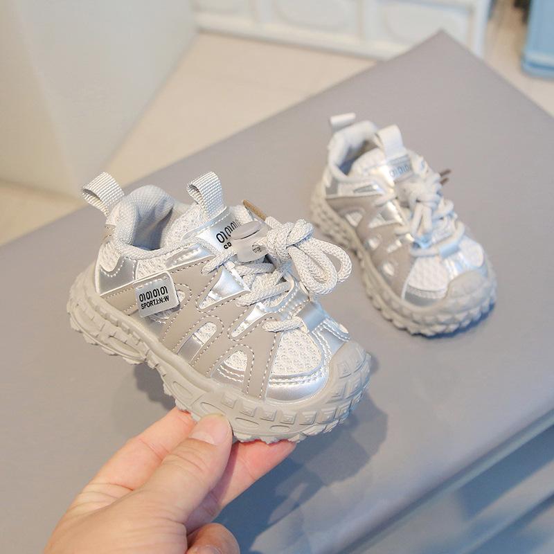 Baby Walking Shoes Non-slip Soft Sole Boys Girls Running Shoes Mesh Breathable 2025 New Fashion Kids Sneakers with Pull Rope