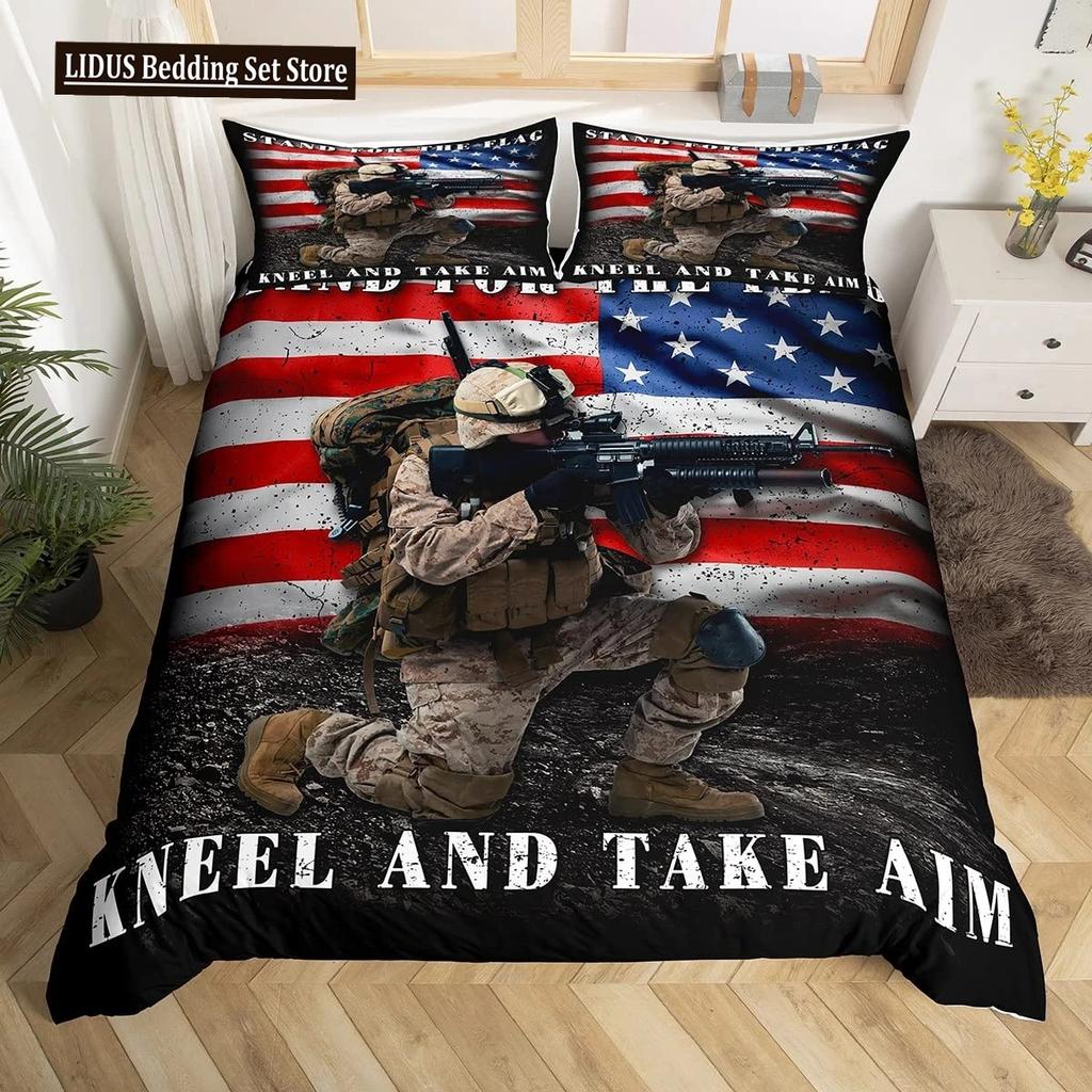 Special Police Print Duvet Cover American Soldier For Teen Adults Camouflage SWAT Theme Bedroom Decoration Polyester Quilt Cover