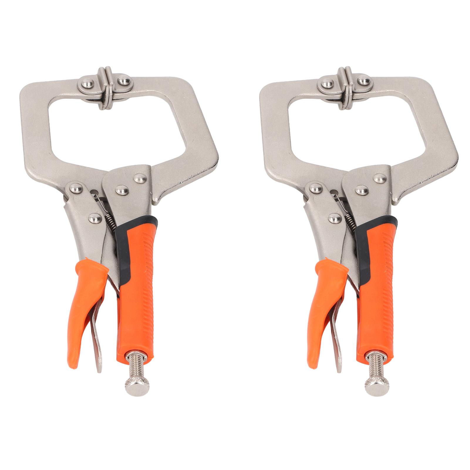 

2Pcs Locking C Clamp Pliers Set Hvy Duty Woodworking Face Clamp with Rotating Pads for Welding ket Hole Joinery