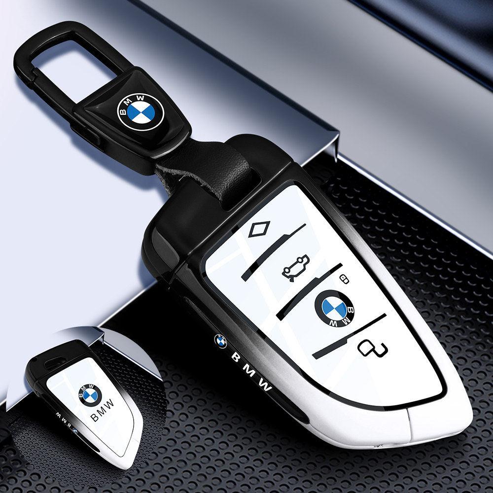 Metal Leather Car Key Case Cover For BMW 218i 220i 740i 760i 5-Series G60 X1 X2 X5 X6 X7 iX1 iX2 iX i5 i7 G05 Holder Shell II9