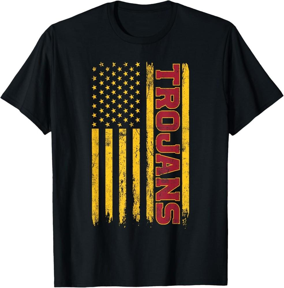 Футболка USC University of Southern California с американским флагом и логотипом Trojans 4XL