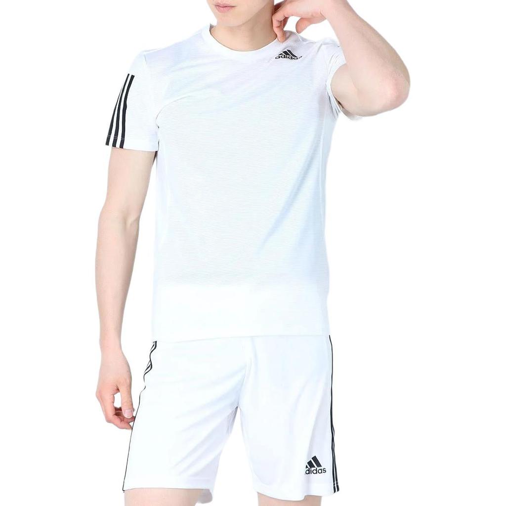 adidas T Shirts Men's White Crew Neck Moderate Straight Fit GQ2164