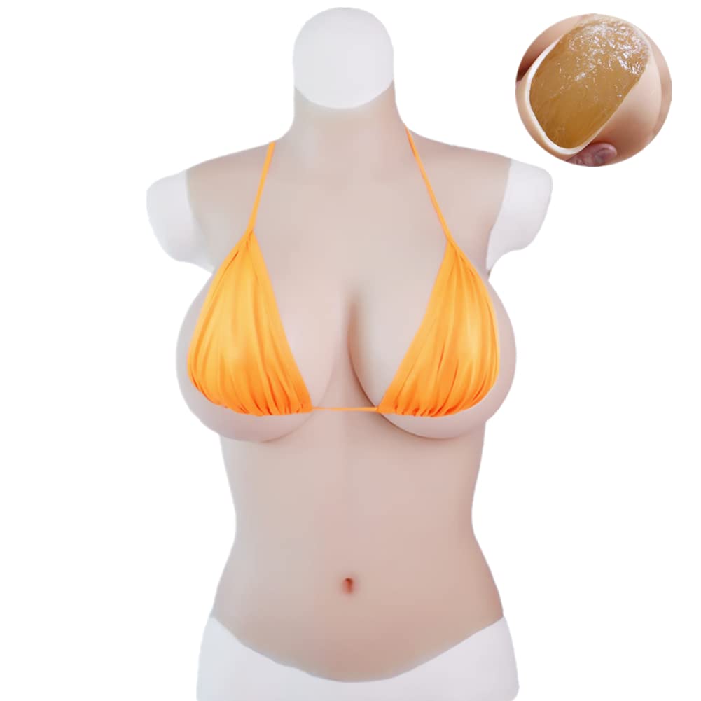 Shaking Silicone Bust for D Skin Color High-grade Silicon-filled Half-body Crossdressing, Cosplay, Disguise, Cup,