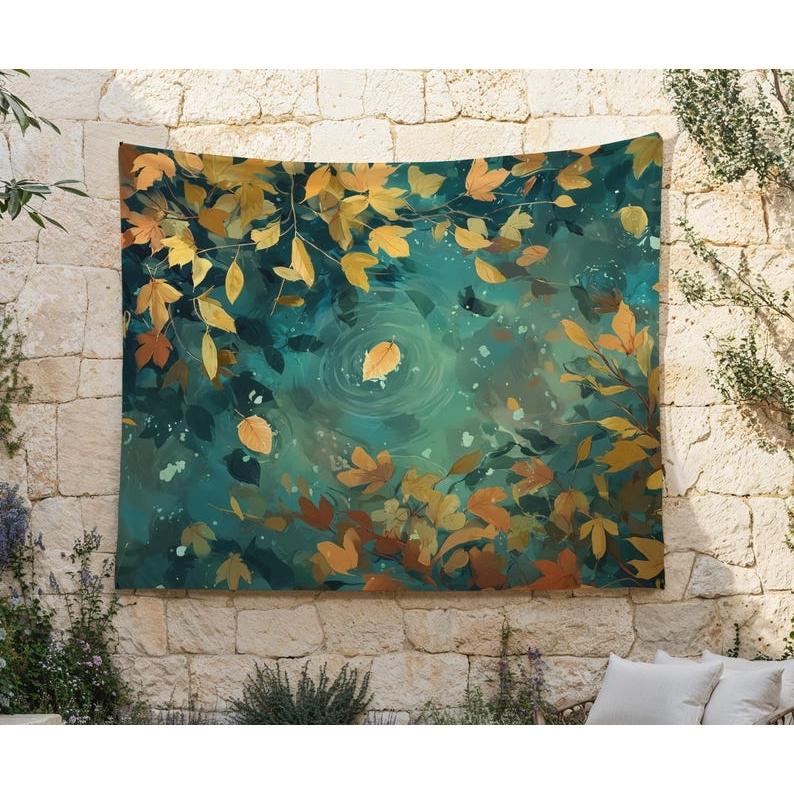 floating leaves tapestry 75x100 чёрный