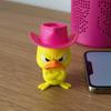 Fun Office Desk Toys Angry Duck Figurine, 3D Printed Yellow Decoration with Cowboy Funny Decor Hat, Little Animal Ornament for Home Desktop,