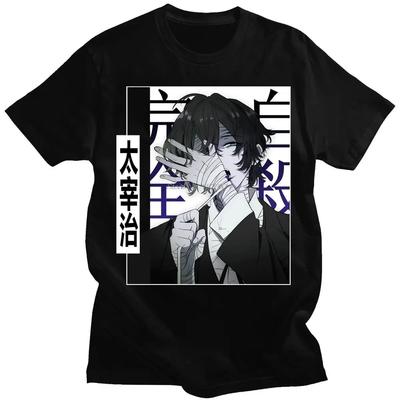 T-shirt Fumetti Giapponesi Bungo Stray Dogs Fresca Dazai Osamu Modello alla Moda Manica Corta Donna Casual T-shirt Moda Hip-hop