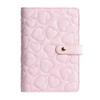 3D Heart Pattern A6 Loose-Leaf Notebook with PU Cover