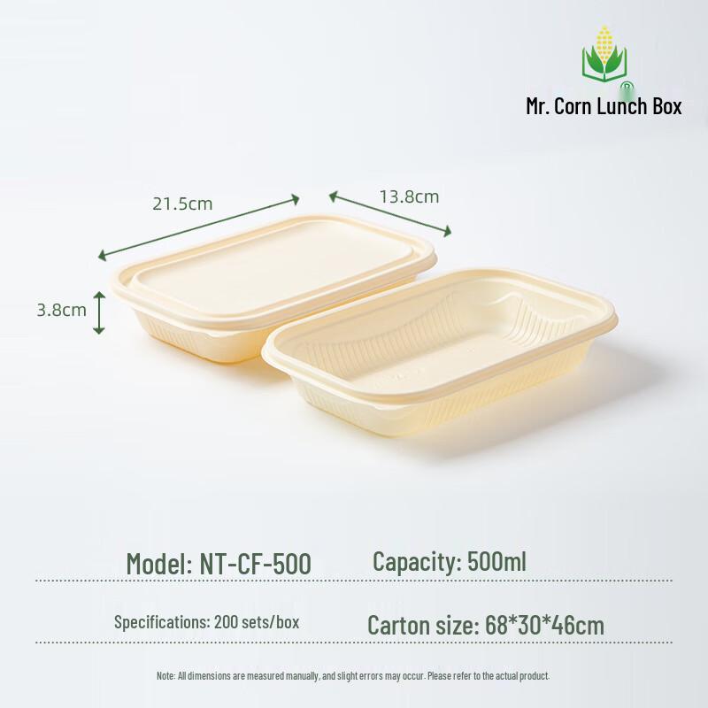 Mr. Corn Biodegradable Corn Starch Food Containers with Lids