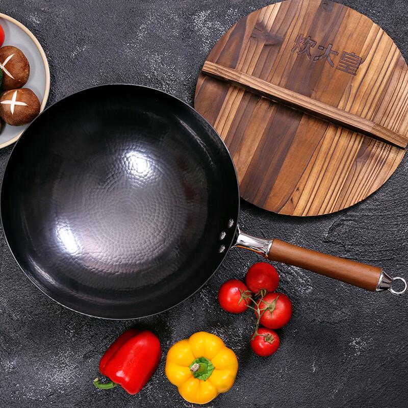 Chuidahuang 32cm Hand-Forged Wrought Iron Wok