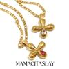 MamacitaSlay 316L Stainless Steel Heart Cross Zircon Earrings Necklace 18K Gold Plated Waterproof Jewelry Set Women's Gifts