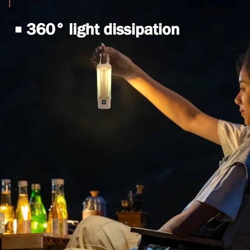 Multi Functional Outdoor LED Dual Light Camping Light, Rechargeable Flashlight, Portable Waterproof Travel Tent Light