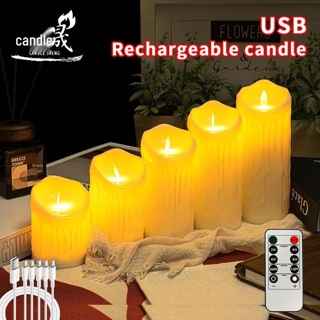 Remote-Controlled LED Candle: USB Rechargeable Flickering Lights for Weddings, Restaurants, Concerts, or Romantic Settings