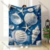 3D Printing Ocean Beach Starfish Theme Blanket Bedroom Sofa Livingroom All Seasons Shawl Blanket Birthday Holiday Gifts for Kids